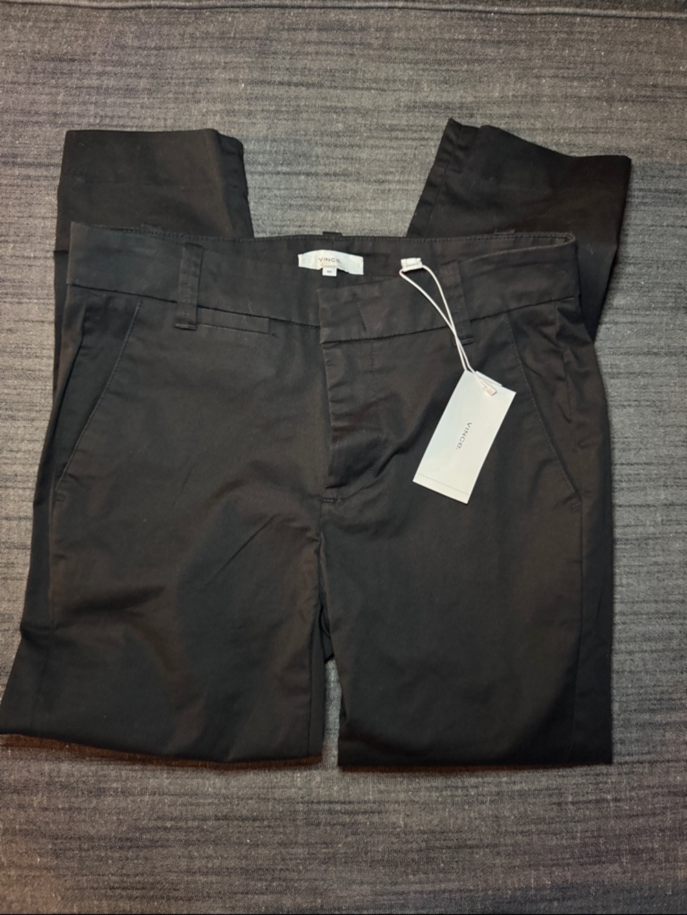 Vince Black Cropped Ankle Trousers